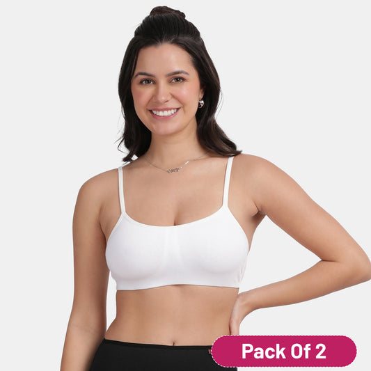 Envie Value+ Girls Non-Padded Non-Wired Full Coverage Teenage Bra - EVEGBA006 (White)