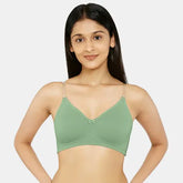 Soft fair green minimiser bra Envie cotton spandex non padded comfortable bra for women