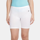 Envie Hugged Fit Thigh Length Cycling Shorts - NVS5019 (White)