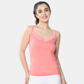 Envie Regular Fit V-Neck Short Length Lace Camisole - NVC3030 (Woodrose)