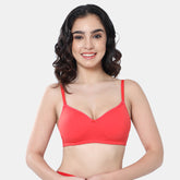 Envie Padded Non-Wired 3/4th Coverage T-Shirt Bra - NVB1105 (Coral Red)