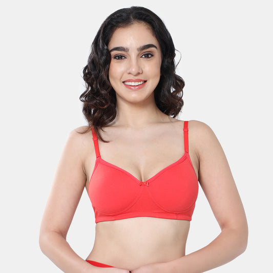 Envie Padded Non-Wired 3/4th Coverage T-Shirt Bra - NVB1105 (Coral Red)