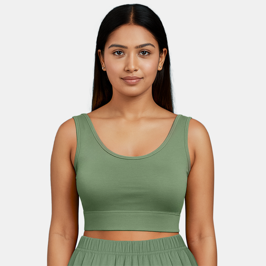 Envie Padded Non-Wired Full Coverage Sports Bra With Removable Padding - NVB1127 (Green)