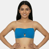 Best blue bandeau bra India Envie NVB1141 non padded non wired medium coverage strapless bra for western wear