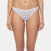 Envie Low Rise Zero Rear Coverage Lace Thong - NVP2061 (White)