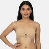 Seamless nude bandeau bra Envie medium coverage transparent back lightweight invisible fashion bra for western outfits