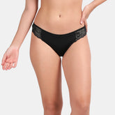 Envie Low Rise Half Rear Coverage Lace Bikini - NVP2060 (Black)