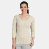 Envie Regular Fit 3/4th Sleeve Thermal Warmer - NVTHTM113 (Grey Melange)