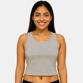 Envie Regular Fit U Neck Short Length Camisole Tank Top - NVC3033 (Grey Melange)