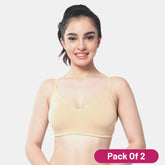 Envie Pack of 2 Non-Padded Non-Wired Full Coverage T-Shirt Bra - NVB1092 (Nude)