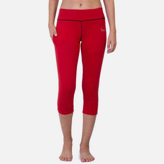 Envie Hugged Fit 3/4th Length Capri - NVCP6004 (Dark Maroon)
