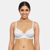 White non-padded lace bra by Envie with non-wired comfort and 3/4th coverage