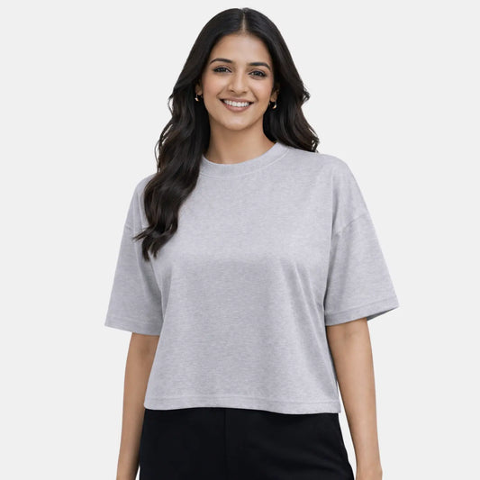 Envie Relaxed Fit Short Sleeve T-Shirt - NVTS1002 (Grey Melange)