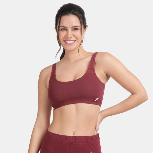 Envie Non-Padded Non-Wired Full Coverage Sports Bra - NVB1054 (Wine)