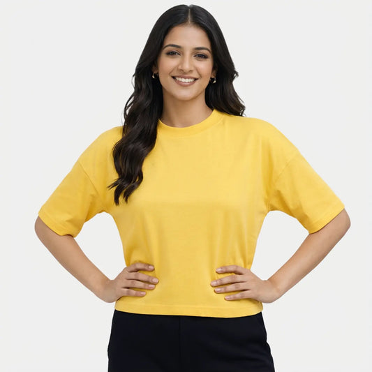 Envie Relaxed Fit Short Sleeve T-Shirt - NVTS1002 (Yellow)