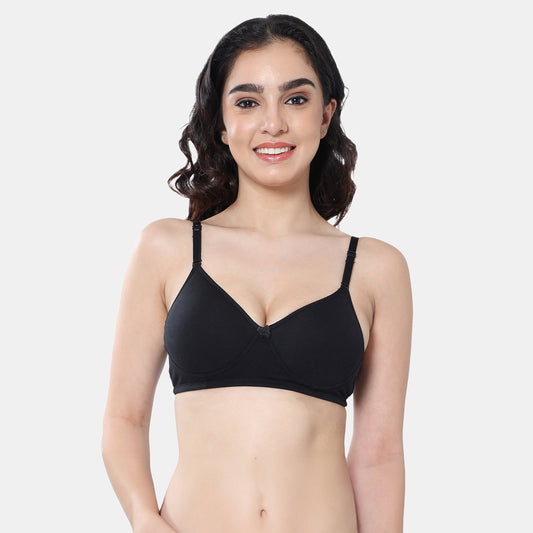 Envie Padded Non-Wired 3/4th Coverage T-Shirt Bra - NVB1105 (Black)