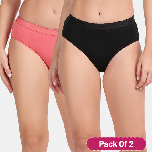 Envie Medium Rise 3/4th Coverage Hipster (Pack of 2) - NVP2054 (Coral Black)