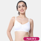 Envie Pack of 2 Non-Padded Non-Wired Full Coverage T-Shirt Bra - NVB1092 (White)