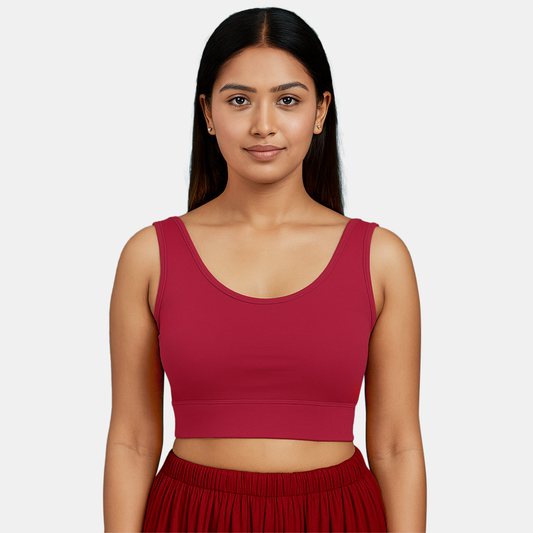 Envie Padded Non-Wired Full Coverage Sports Bra With Removable Padding - NVB1127 (Maroon)