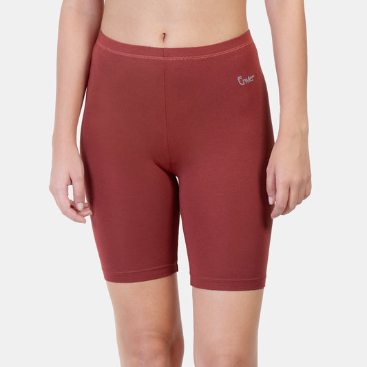 Envie Value+ Hugged Fit Thigh Length Cycling Shorts - NVS5020 (Lt. Maroon)