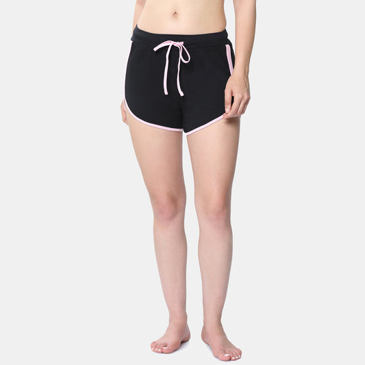 Envie Dualtone Relaxed Fit Dolphin Shorts - NVS5023 (Black Light Pink)