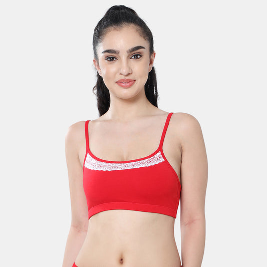 Envie Girls Non-Padded Non-Wired Full Coverage Beginners Bra - NVGB1113 (True Red)