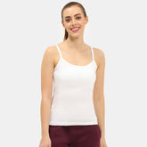 Envie Regular Fit Round Neck Short Length Basic Camisole - NVC3021 (White)