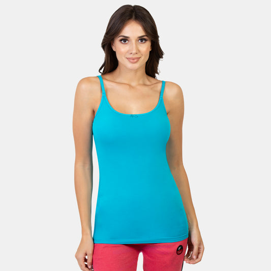 Envie Regular Fit Scoop Neck Hip Length Basic Camisole - NVC3015 (Blue Atoll)