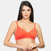 Non padded non wired minimiser bra Envie NVB1001 coral red breathable fabric everyday support bra for women