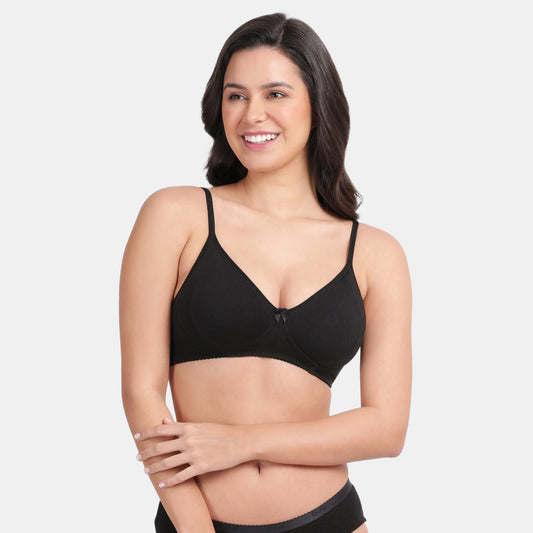 Envie Non-Padded Non-Wired 3/4th Coverage T-Shirt Bra - NVB1057 (Black)