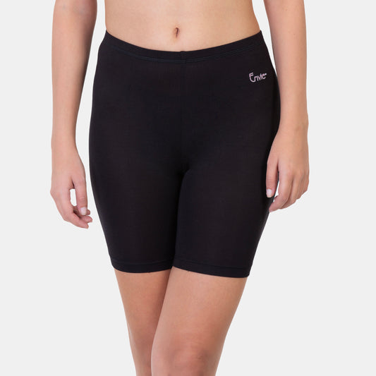 Envie Value+ Hugged Fit Thigh Length Cycling Shorts - NVS5020 (Black)