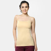 Envie Regular Fit Round Neck Short Length Lace Neckline Camisole - NVC3026 (Nude)