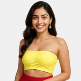 Seamless yellow bandeau bra Envie medium coverage lightweight comfortable bra for tube tops and dresses