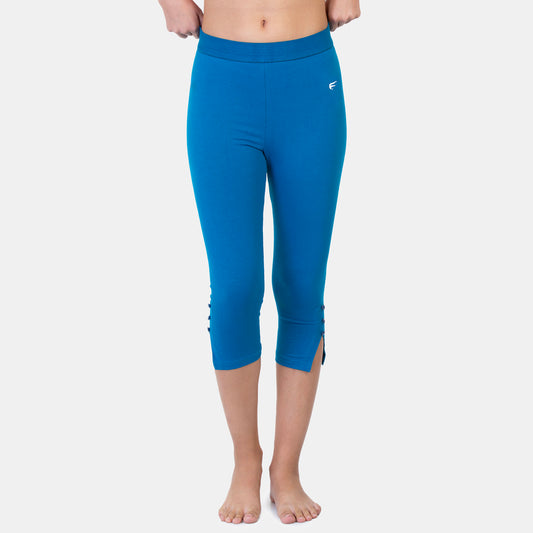 Envie Hugged Fit 3/4th Length Solid Capri - NVCP6001 (Royal Blue)