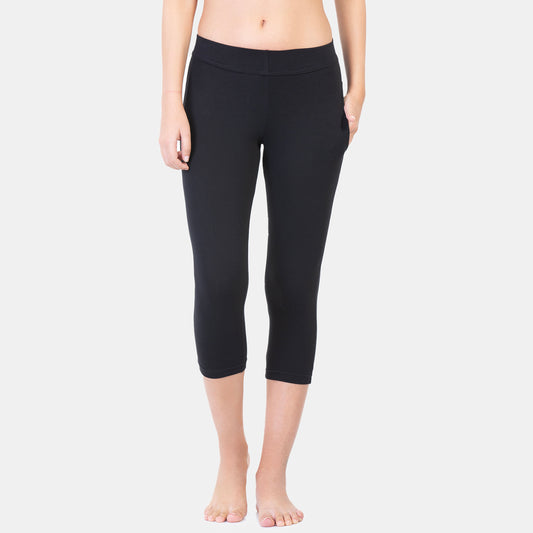 Envie Hugged Fit 3/4th Length Capri - NVCP6011 (Black)