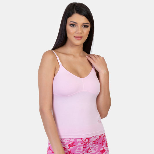 Envie Regular Fit V-Neck Short Length Moulded Camisole - NVC3004 (Light Pink)