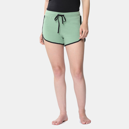 Envie Dualtone Relaxed Fit Dolphin Shorts - NVS5023 (Green Black)