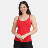 Envie NVC3004 True Red Moulded V-Neck Camisole Pack of 2 Front View