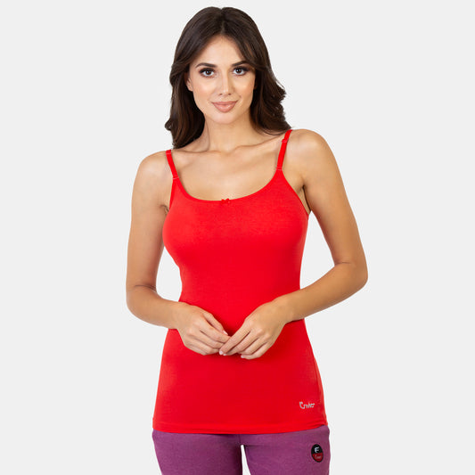 Envie Regular Fit Scoop Neck Hip Length Basic Camisole - NVC3015 (True Red)