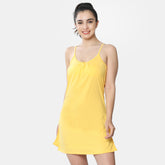 Envie Relaxed Fit Scoop Neck Thigh Length Kurta Slip - NVC3027 (Yellow)