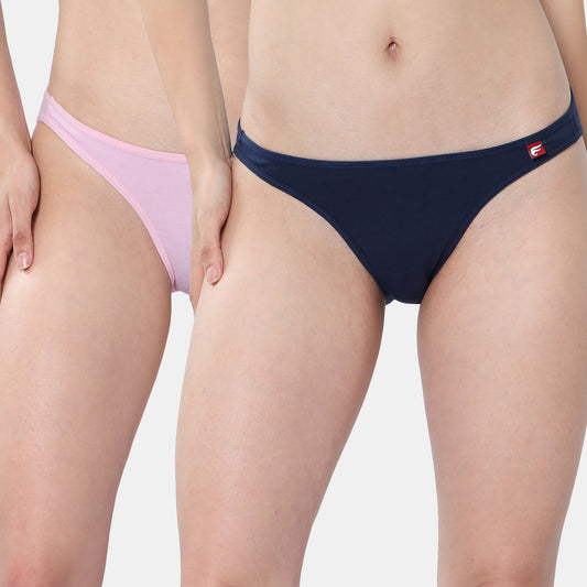 Envie Low Rise Half Coverage Bikini (Pack of 2) - NVP2055 (Navy Pink)