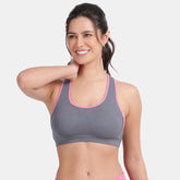 Envie Padded Non-Wired Full Coverage Sports Bra - NVB1050 (Grisaille Pink)