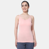 Envie Regular Fit Round Neck Short Length Basic Camisole - NVC3001 (Peach)