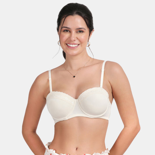 Envie Padded Wired Medium Coverage Push-Up Bra - NVB1119 (White)