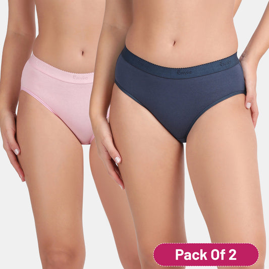 Envie Medium Rise 3/4th Coverage Hipster (Pack of 2) - NVP2054 (Navy Pink)