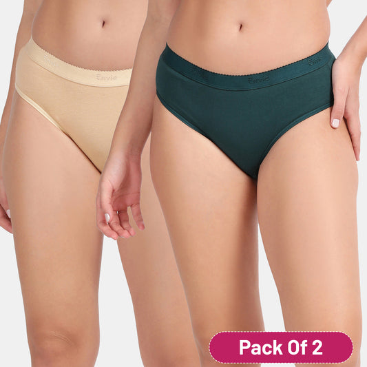 Envie Medium Rise 3/4th Coverage Hipster (Pack of 2) - NVP2054 (Teal Nude)