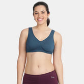 Envie sleeping bra non padded non wired full coverage NVB1022 majolica blue soft breathable cotton night bra for women