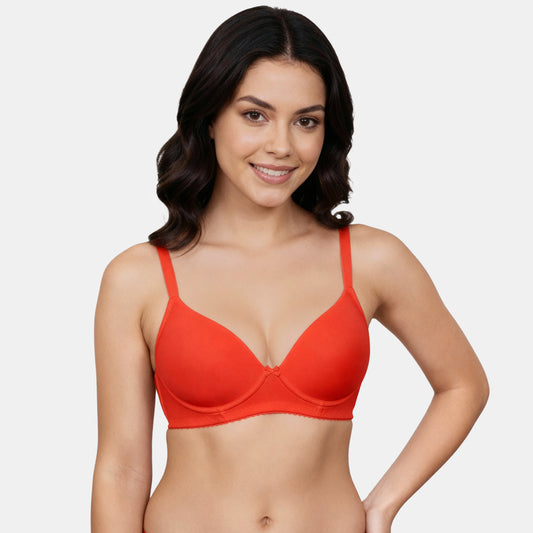 Envie Padded Non Wired Moulded 3/4th Coverage T-shirt Bra - NVB1143 (TrueRed)