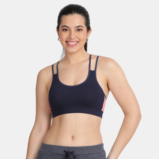 Envie Padded Non-Wired Full Coverage Sports Bra - NVB1068 (Navy Woodrose)