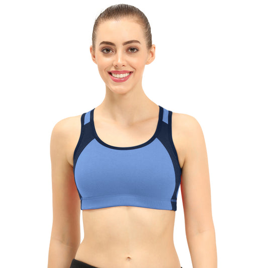 Envie Padded Non-Wired Full Coverage Sports Bra - NVB1051 (Blue-Navy)